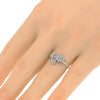 ESTATE .11CT DIAMOND 18KT WHITE GOLD 3D ROUND CLUSTER FLORAL FUN RING