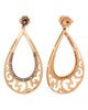 LARGE .84CT MOCHA DIAMOND 18KT ROSE & BLACK GOLD TEAR DROP FUN HANGING EARRINGS