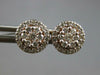 ESTATE .50CT DIAMOND 14KT WHITE & ROSE GOLD 3D CLUSTER FLOWER HALO STUD EARRINGS