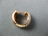 ESTATE 1.23CT DIAMOND 14KT ROSE GOLD 3D 5 ROW PAVE HUGGIE HOOP HANGING EARRINGS