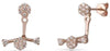 ESTATE .47CT DIAMOND 14KT ROSE GOLD 3D DOUBLE FLOWER FUN HANGING EARRINGS