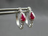 .80CT DIAMOND & AAA RUBY 14KT WHITE GOLD PEAR SHAPE & ROUND HUGGIE HOOP EARRINGS