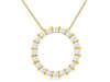 .50CT DIAMOND 14KT YELLOW GOLD 3D SHARED PRONG CIRCLE OF LIFE FLOATING PENDANT