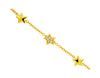 ESTATE .11CT DIAMOND 14KT YELLOW GOLD 3D MULTI STAR BY THE YARD LOVE BRACELET