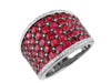 LARGE 4.22CT DIAMOND & AAA RUBY 14KT WHITE GOLD 3D MULTI ROW ANNIVERSARY RING