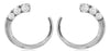 .25CT DIAMOND 14KT WHITE GOLD GRADUATING JOURNEY SIDEWAY HOOP HANGING EARRINGS