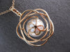 ESTATE LARGE .68CT DIAMOND & AAA SOUTH SEA PEARL 18KT ROSE GOLD 3D FLOWER PENDANT