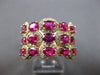 LAREG 4.69CT DIAMOND & AAA RUBY 14KT YELLOW GOLD OVAL & ROUND MULTI ROW FUN RING