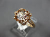 ESTATE .95CT DIAMOND & AAA MORAGNITE 14KT ROSE GOLD FUN ROUND FLOWER SQUARE RING