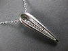 .45CT DIAMOND 14K WHITE GOLD MULTI ROW ELONGATED TEAR DROP PAVE FLOATING PENDANT