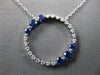 ESTATE .56CT DIAMOND & AAA SAPPHIRE 18KT WHITE GOLD CIRCLE OF LIFE LOVE NECKLACE
