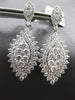 LARGE 3.23CT DIAMOND 18KT WHITE GOLD 3D ROUND CLUSTER TEAR DROP HANGING EARRINGS
