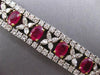 ESTATE LARGE & LONG 24.30CT DIAMOND & AAA RUBY PLATINUM OVAL XO TENNIS BRACELET