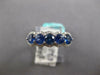 1.5CT DIAMOND & AAA SAPPHIRE 18K WHITE GOLD 5 STONE HALO FLORAL ANNIVERSARY RING