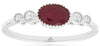 .69CT DIAMOND & AAA RUBY 14KT WHITE GOLD OVAL & ROUND 5 STONE FILIGREE FUN RING