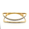 ESTATE LARGE 1.02CT DIAMOND 18KT YELLOW GOLD 3D HAPPY SMILE CUFF BANGLE BRACELET