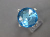 EXTRA LARGE 13.32CT DIAMOND & AAA BLUE TOPAZ 14K WHITE GOLD 3D ROUND ETOILE RING