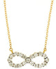 ESTATE .15CT DIAMOND 14KT YELLOW GOLD 3D CLASSIC ROUND INFINITY LOVE NECKLACE