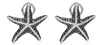 LARGE 1.20CT WHITE & BLACK DIAMOND 14KT ROSE GOLD 3D STARFISH CLIP ON EARRINGS