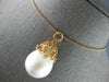 LARGE .10CT DIAMOND & AAA SOUTH SEA PEARL 18KT ROSE GOLD OPEN FILIGREE PENDANT