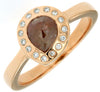 .97CT WHITE & MOCHA DIAMOND 18KT ROSE GOLD 3D PEAR SHAPE & ROUND ETOILE FUN RING