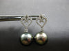ESTATE .12CT DIAMOND & AAA TAHITIAN PEARL 18KT WHITE GOLD FUN HANGING EARRINGS