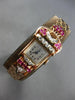 ANTIQUE EXTRA LONG 1.3CT DIAMOND & AAA RUBY 14KT ROSE GOLD HAMILTON WATCH #28011