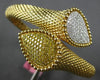 LARGE 2.21CT WHITE & INTENSE YELLOW DIAMOND 18KT YELLOW GOLD 3D BANGLE BRACELET