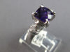 1.52CT DIAMOND & AAA AMETHYST 14KT WHITE GOLD 3D CUSHION & ROUND ENGAGEMENT RING