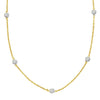 .30CT DIAMOND 14KT 2 TONE GOLD 3D CLASSIC ROUND BY THE YARD BEZEL LOVE NECKLACE