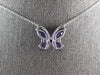 1.89CT DIAMOND & AAA AMETHYST 14KT WHITE GOLD 3D MULTI SHAPE BUTTERFLY NECKLACE