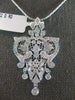 LARGE .72CT DIAMOND 18KT WHITE GOLD FILIGREE FLOWER CHANDELIER FLOATING PENDANT