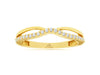 ESTATE .16CT DIAMOND 14KT YELLOW GOLD 3D ROUND V SHAPE INFINITY ANNIVERSARY RING