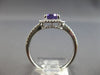 1.12CT DIAMOND & AAA AMETHYST 14KT WHITE GOLD EMERALD CUT & ROUND HALO LOVE RING