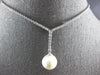 .28CT DIAMOND & AAA SOUTH SEA PEARL 18KT WHITE GOLD V SHAPE LARIAT LOVE NECKLACE