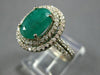 3.70CT DIAMOND & AAA EMERALD 14K WHITE GOLD 3D OVAL & ROUND HALO ENGAGEMENT RING