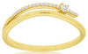ESTATE .08CT DIAMOND 14KT YELLOW GOLD 3D CLASSIC SOLITAIRE BAR FUN RING