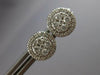 ESTATE .51CT DIAMOND 14KT WHITE GOLD 3D CLASSIC CLUSTER FLOWER STUD EARRINGS