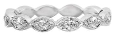 .28CT DIAMOND 18KT WHITE GOLD 3D ROUND MARQUISE SHAPE FILIGREE ANNIVERSARY RING