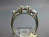LARGE 3CT CUBIC ZIRCONA 14K WHITE GOLD 3D ROUND 3 STONE PAST PRESENT FUTURE RING