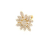 ESTATE LARGE 1.13CT DIAMOND 18KT YELLOW GOLD 3D CLASSIC FLOWER FUN LOVE RING