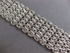 LARGE & LONG 14K WHITE GOLD HANDCRAFTED MATTE & SHINY MULTI ROW ITALIAN BRACELET