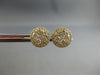 ESTATE .92CT DIAMOND 14K YELLOW GOLD 3D CLASSIC ROUND CLUSTER HALO STUD EARRINGS