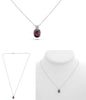 2.44CT DIAMOND & AAA RUBY 18K WHITE GOLD 3D OVAL & ROUND SOLITAIRE LOVE NECKLACE