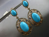 EXTRA LARGE 3.60CT DIAMOND & AAA SAPPHIRE & TURQUOISE 14KT ROSE GOLD 3D EARRINGS