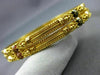 ANTIQUE AAA ENAMEL 22KT YELLOW GOLD 3D FILIGREE FLOWER BANGLE BRACELET #2058