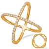 ESTATE .47CT DIAMOND 14KT YELLOW GOLD 3D CLASSIC X INFINITY LOVE RING