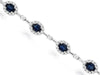 4.05CT DIAMOND & AAA SAPPHIRE 14KT WHITE GOLD OVAL & ROUND BY THE YARD BRACELET