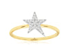 ESTATE .07CT DIAMOND 14KT WHITE AND YELLOW GOLD CLASSIC ROUND PAVE STAR FUN RING