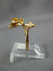 ESTATE .03CT DIAMOND & AAA TIGER EYE 18KT ROSE GOLD DOUBLE BUTTERFLY LOVE RING